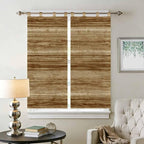 Vintage Western Bathroom Curtains 63 Inch Length, Window Curtains Tab Top, Rustic Farmhouse Wooden Grain Barn Door Light Filtering Window Treatments Drapes 52"x63" 2 Panel
