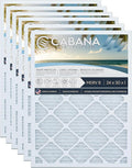 Cabana Filters 6-Pack 24x30x1 MERV 8 AC Furnace Air Filter for Home and Office - Indoor HVAC System Filtration Replacement, Captures Unwanted Particles