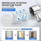 YYKBZ 1440° Rotating Sink Water Filter Faucet Extender Aerator, 2 Mode Swivel For Bathroom/Kitchen Skin Face Eye Wash,Brass Long Arm Extension For Toddlers,Multiple Adapters With 9pcs Filters