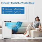 Portable Air Conditioner 8000 BTU With Remote Control, 24H Timer & Smart/Sleep Mode, Cools Rooms Up to 350sq.Ft 4-In-1 Cooling, Cooling AC Unit With Fan & Dehumidifier for Bedroom, Dorms, Indoor Roo