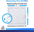 Filter King 27x40.5x1 Air Filter | 4-PACK | MERV 8 HVAC Pleated A/C Furnace Filters | MADE IN USA | Actual Size: 27 x 40.5 x .75"