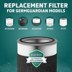 GermGuardian Filter V Smoke Clear HEPA Genuine Air Purifier Replacement Filter, Removes 99.97% of Pollutants, Wildfire Smoke, Toxins and Odors, for AC3000, AC3050, AP3151, AC151, Black/Gray, FLT151SM