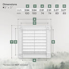 Vent Systems 3" x 3" Inch (Opening Dimensions) - Pack of 10 - Plastic White Soffit Vent Cover - Flat Square Air Vent Grille - Air Vent Deflector - HVAC 4" x 4" Inch (Overall Dimensions)