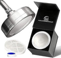 AquaHomeGroup Luxury Filtered Shower Head (Metal) 2 Cartridges Vitamin C+E+A + 5 Shower Caps - Reduses Chlorine & Sediments - Consistent Water Pressure - Massage and SPA Effery Shower Head