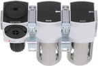 PneumaticPlus PPC4C-N04G StageAir Drying System- Air Particulate 5 Micron Filter, 0.3 Micron Coalescing Filter & Air Pressure Regulator Combo 1/2" NPT,Poly Bowl-Guard, Manual Drain,Embedded Gauge