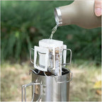 1x Coffee Filter Holder Portable Reusable Outdoor Tea Filters Dripper Baskets Disposable Ear Drip Paper Bag Shelf Japanese Style(C)