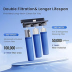 Waterdrop 3-Stage Whole House Water Filter System and Whole House Water Filter, Reduce Iron&Manganese, with Carbon&Sediment Filters, 7-Stage Filtration
