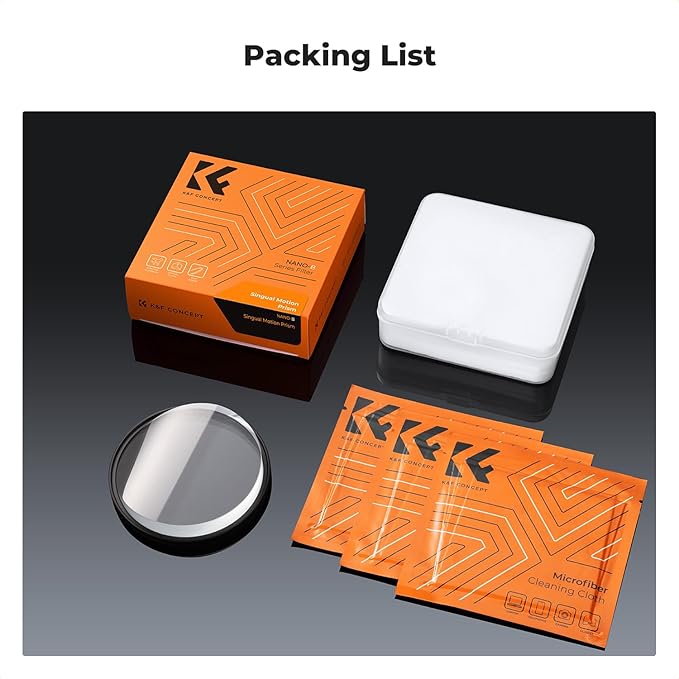 K&F CONCEPT 82mm Unilateral Blur Ghost Motion Filter Super Speed Effects for Camera Lens Clear Optical Glass with Cleaning Cloth