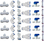 Lemoy 1/4" OD Quick Connect Push In to Connect Water Tube Fitting for RO Reverse Osmosis Water Filter Fittings Pack of 30