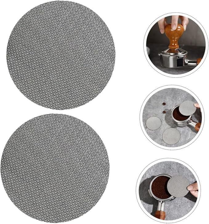 KICHOUSE 2pcs Reusable Espresso Filter Mesh Screen Stainless Steel Espresso Filter Plate Compatible Machines Coffee Extraction Easy to Install Maintain