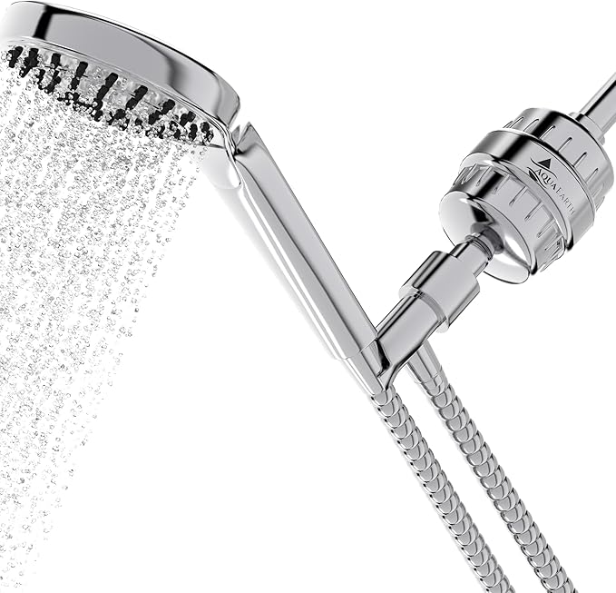 Shower Head Filter For Hard Water 20 Stages to Remove Chlorine Fluoride Water Softener Coconut Shell Activated Carbon Reduces Dry Itchy Skin Heavy Metals Other Sediments Vitamin C Aqua Earth