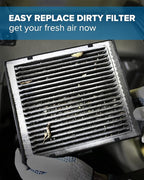 PHILTOP Cabin Air Filter, Replacement for CF12211 Q5 Q7 A4 A5 A6 Quattro SQ5 Q8 S4 S5 A7 Sportback RS5, Premium ACF080 Cabin Filter with Activated Carbon Filter Up Dust Pollen Odor