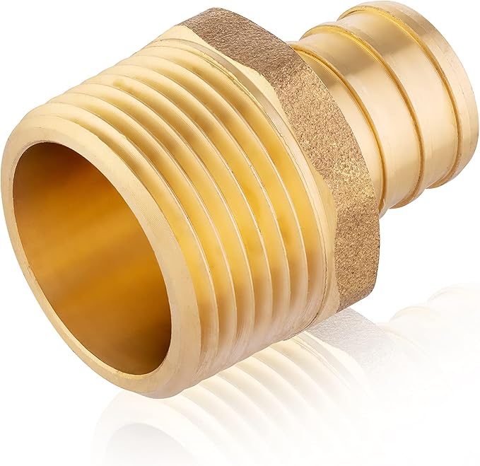 200 PCS EFIELD Pex Barb Crimp Brass Fittings 1/2 inch x 1/2 inch NPT Male Adapters, ASTM F1807,(PEX1807017-200PCS)