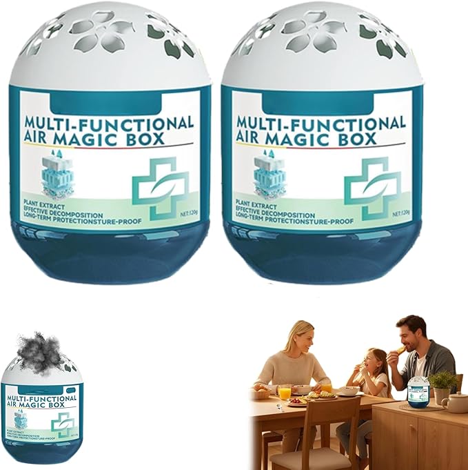 Indoor Air Purification Dust Removal Magic Box, Multi Functional Air Magic Box, Automatic Dust-Sucking, Plant-Based, No Electricity & Noise, Ues For Any Room,Day And Night (2 PCS)