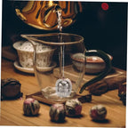 STOBAZA 5pcs Stainless Steel Tea Strainer Seasoning Ball Box Hanging Chain Easy Extraction Filter for Tea Soup Chinese Medicine