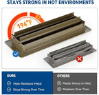 4" x 10" Floor Register Vent Covers 4-Pack, Walkable Powder-Coated Metal Vent Covers with Adjustable Airflow, Curved Safe Edges for Floor/Wall, Brown