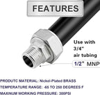 Jingzan Straight Air Piping Fitting,3/4"Piping x 1/2"Male NPT Adapter, Brass-Nickel Plated Fittings for Garage Shop Compressed Air Line Piping System (2 PACK 1/2 NPT x 3/4 Piping)
