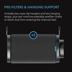 AC Infinity Air Carbon Filter 8" with Premium Australian Virgin Charcoal, for Inline Duct Fan, Odor Control, Hydroponics, Grow Rooms