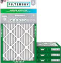 Filterbuy 10x20x2 Air Filter MERV 8 Essential Dust & Allergy Defense (4-Pack), Electrostatic Pleated HVAC AC Furnace Filters Replacement, Made in USA (Actual Size: 9.50 x 19.50 x 1.75)