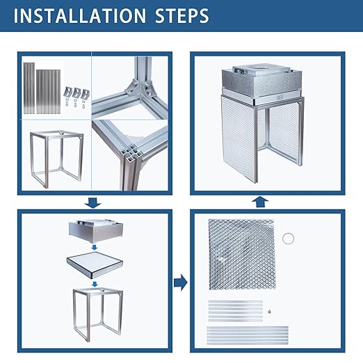 FAFAGLGL， FFU， HEPA H14-Filter Laminar Flow Hood(Includes Clean Bench Stand + HEPA Filter) ，Updated FanFilter Unit，100/ISO Class 5 ，for Clean roomsom/Laboratory/Mushroom Room, (22.6"x22.6"110V)