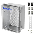 Outdoor Electrical Junction Box | IP67 Waterproof | Resistant ABS Material with Clear UV Coating Cover | Weatherproof Box for Outdoor, Garden, Deck, Patio
