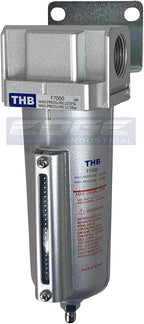 HEAVY DUTY HIGH FLOW COMPRESSED AIR IN-LINE PARTICULATE FILTER WITH METAL BOWL, 3/4" NPT PORTS, 140 CFM, VISIBLE SIGHT GLASS, 5 MICRON ELEMENT