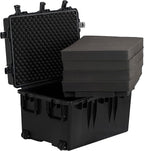 MEIJIA Portable All Weather Waterproof Camera Case,Customizable Fit Foam with Rolling Wheels and Retractable Pull Handle,33.25"X24.4"X19.3"