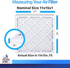 Filter King 11x15x1 Air Filter | 4-PACK | MERV 8 HVAC Pleated A/C Furnace Filters | MADE IN USA | Actual Size: 11 x 15 x .75"