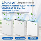 G3 Air Purifier Replacement Filter for AMEIFU, Compatible with AMEIFU G3 Sferf-30 (FXAP2W) For VEWIOR A3 For Tailulu HQZZ-260 3-IN-1 HEPA, 2 Pack