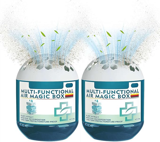 Indoor Air Purification Dust Removal Magic Box,Multifunctional Air Magic Box Dust Cleaner,No Electricity Needed & Silent Operation,120g Long-Lasting Freshener for Room,Office & Car