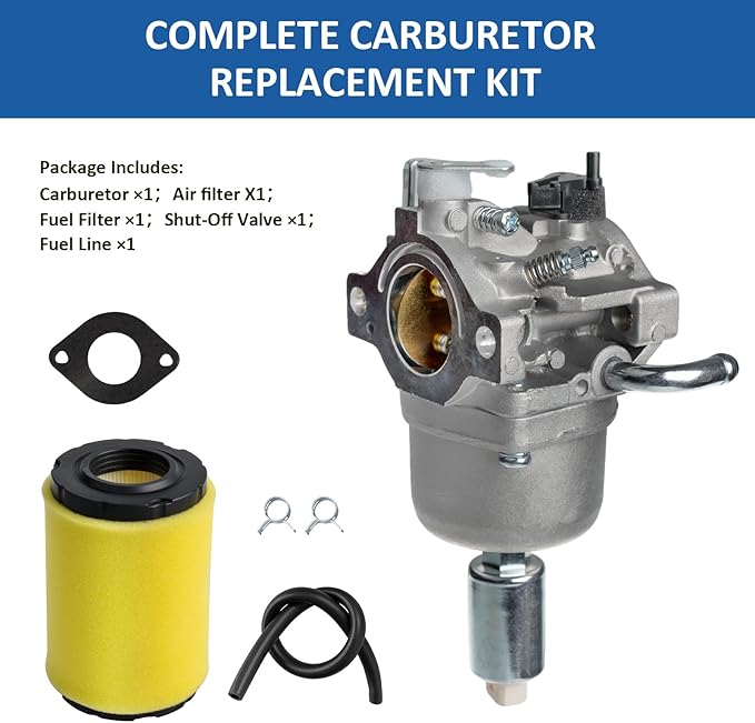 590400 Carburetor for 11.5HP 344CC Engine, Carb Kit with Air Filter, Fuel Line, Gaskets, Craftsman T100 Lawn Mower Repair Parts, Replace #796078 591731 796109 594593