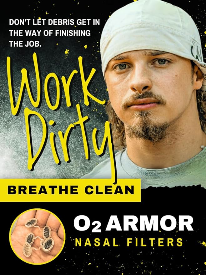 O2 Armor Nose Filters for Welders & Allergies - Nose Filter for Dust - Nasal Filters for Welding - Nose Dust Mask for Construction (10 Pack, Size Small)