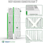 12x24x1 Air Filter 4 Pack, MERV 8 Pleated Dust Defense Air Filters Replacement Air Conditioner HVAC AC Furnace Filter, Durable and Lightweight