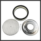 14 x 3 Inch Round Polished Air Cleaner Kit Fully Finned Top with Flat Style Base Compatible with Chevy Ford GM