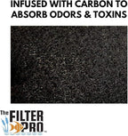 Carbon Fine Filter Media, 3/8" Thick, 12" x 12" Pads, 6 Pack, Perfect for Aquariums, Ponds or Water Gardens, Made in USA
