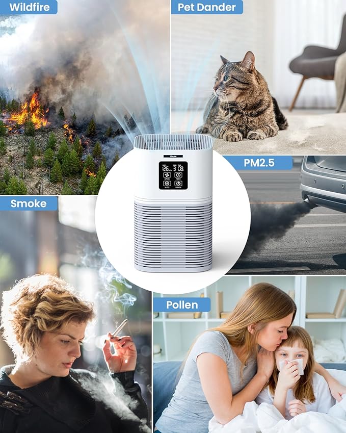 VEWIOR Official A1 A1W Air Purifier Replacement Filter H13 True HEPA Air Filter, Compatible with VEWIOR HQSC-50 HQKJ-80 A1 A1W Air Purifiers
