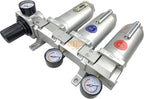 1" NPT SUPER DUTY Industrial Grade 4 Stages Filter Coalescing Desiccant Dryer Regulator System For Compressed Air Lines, Metal Bowls, Great For Paint Spray And Plasma Cutter (AUTO DRAIN)