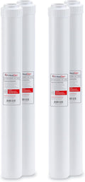 LiquaGen Activated Alumina + Carbon + KDF-55 Replacement Water Filter Cartridge – Helps Manage Fluoride, Chlorine & Taste, Refillable 2.5" x 10", 2.5" x 20", 4.5" x 10", 4.5" x 20" (4, 2.5" x 20")