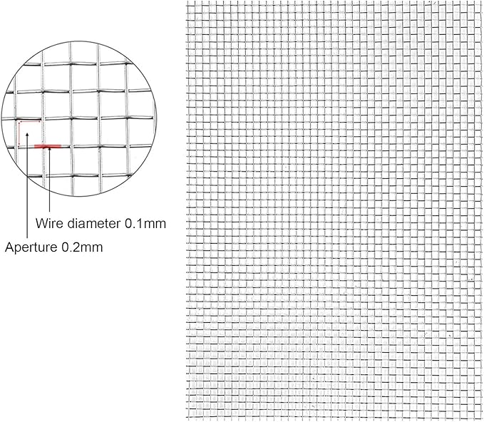 Stainless Steel Woven Wire Mesh 304 Stainless Steel Woven Wire, 80 Mesh Fly Mosquito Net, Fine Screen Mesh, Rodents Garden Insect Screen, for Vent, Filter, Window