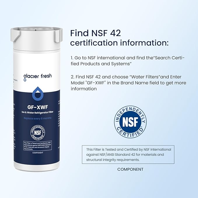 GLACIER FRESH XWF Replacement for GE XWF Refrigerator Water Filter Pack of 3 (Not XWFE)