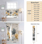 Spring Tulips Flower Bedroom Curtains 72 Inch Length, Window Curtains Tab Top, Vintage Floral Barn Doors Rustic Beige Light Filtering Window Treatments Drapes 52"x72" 2 Panel