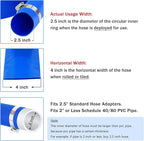 DAVCO 2.5" x 25 ft Pool Backwash Hose, Heavy Duty Reinforced Blue PVC Lay Flat Water Discharge Pump Hoses For Swimming Drain Pools and Clean Filters,with 1 Clamp