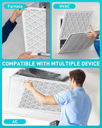14x14x1 Refillable Air Filter Kit, MERV 8, 1 Reusable Frame ＆ 6 Refills, Fits Most AC HVAC Furnace Devices, Actual Size 13.75x13.75x0.75in
