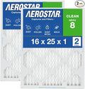 Aerostar 16x25x1 MERV 8 Air Filter, Pleated AC Furnace HVAC Filters (15.75x24.75x0.75), Electrostatically Charged for Allergies Dust Pet Dander Pollen Mold Lint, MPR 600 FPR 5, USA, 2 Pack