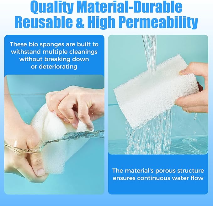 AQUANEAT 6-Pack Replacement Filter Sponge Pads, Aquarium Foam Insert Compatible with AquaClear 70, Fish Tank Filter Media
