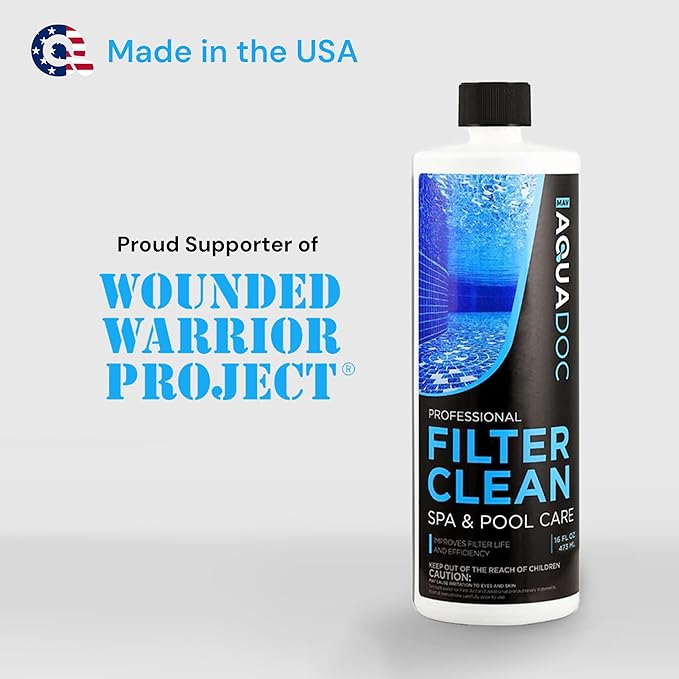 Hot Tub Filter Cleaner Soak, Pool Filter Cleaner & Pool Cartridge Cleaner - Spa Filter Cleaner Soak & Spa Filter Cleaning Solution for HotTub Cartridges. Easy to Use Filter Degreaser - AquaDoc PT