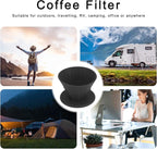 Reusable Silicon Resin Coffee Filter Strainer Dripper Portable Coffee Machine Accessory for Home Outdoor Camping Office Travel Lightweight Durable Easy Clean (Black)