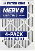 Filter King 37.5x16.5x1 Air Filter | 4-PACK | MERV 8 HVAC Pleated A/C Furnace Filters | MADE IN USA | Actual Size: 37.5 x 16.5 x .75"