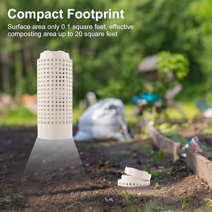 Inground Farm Composter, Outdoor In-Ground Compost Bin for Raised Garden Beds and Yards, Organic Waste Decomposer 2 Gallons, 4.3"x4.3"x11", Composter Tumbler Outdoor (2)