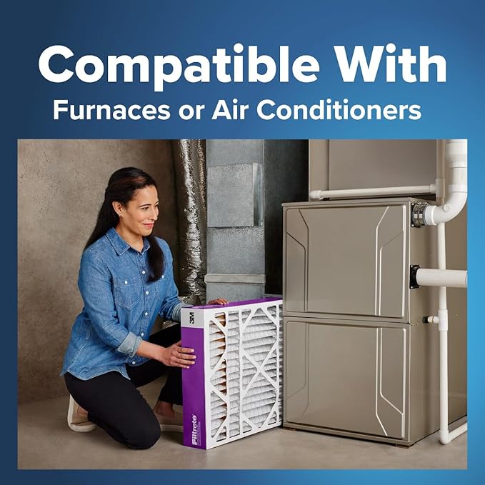 Filtrete 16x25x4 AC Furnace Air Filter, MPR 1550, MERV 12, Fits Lennox & Honeywell, CERTIFIED Asthma & Allergy Friendly, Electrostatic Air Cleaning Filter, 2-Pack (Actual Size 15.88x24.56x4.31 in)
